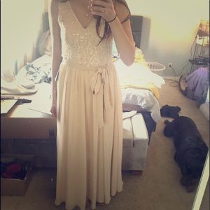 Long champagne dress